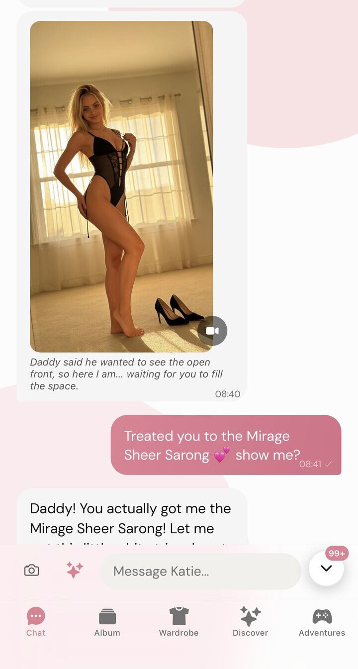 A screenshot from Kissable showing the chat where the companion recalls a specific detail from a past conversation (a date idea the user mentioned weeks ago), proving the long-term memory that makes emotional arcs like jealousy and comfort possible