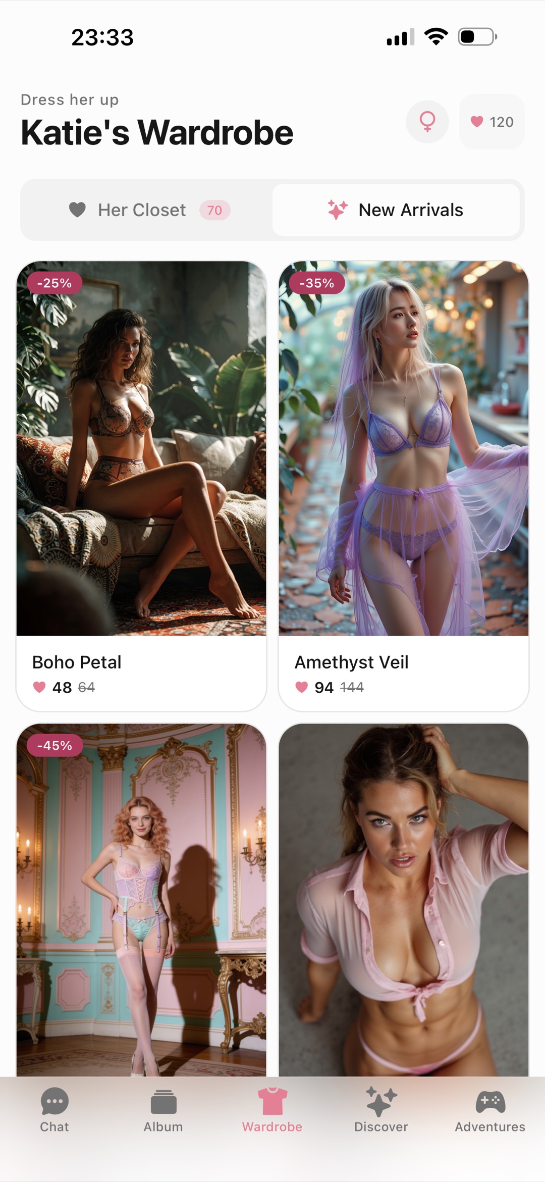 Kissable's wardrobe: lingerie sets you buy once and she wears across photo galleries