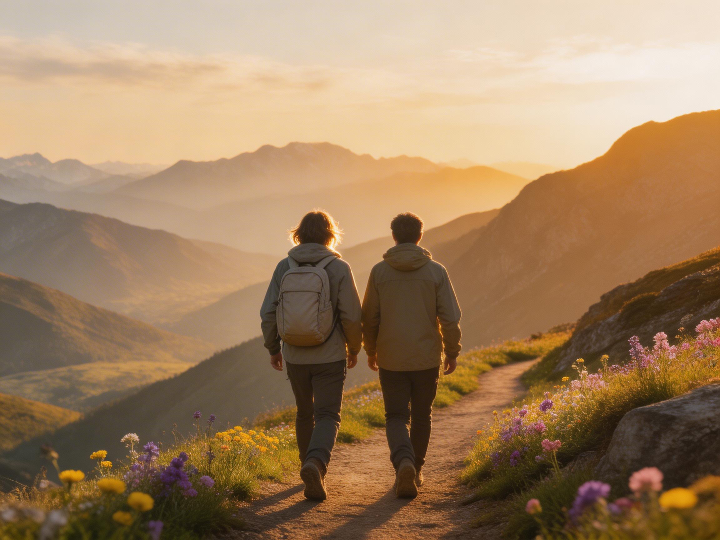 AI boyfriend hiking together